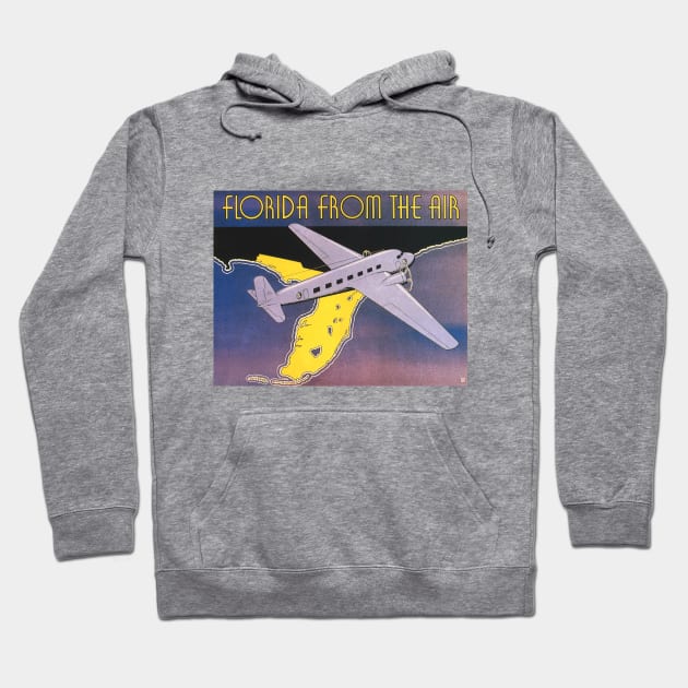 Vintage Travel Poster, Florida From the Air Hoodie by MasterpieceCafe